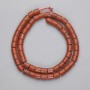 Red Jasper Beads, Cylinder, Diameter 6-6.5x6mm+-, Length 38cm+- on a Strand
