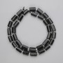 Black Tourmaline Chip Beads, Diameter 8-10x6.5-7mm+- Seed Beads, Length 39cm+- on Thread