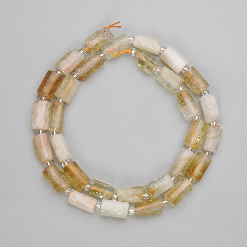 Citrine Chip Beads, Diameter 10.5-11x6-6.5mm+- Seed Beads 3mm+-, Length 39cm+- on Thread