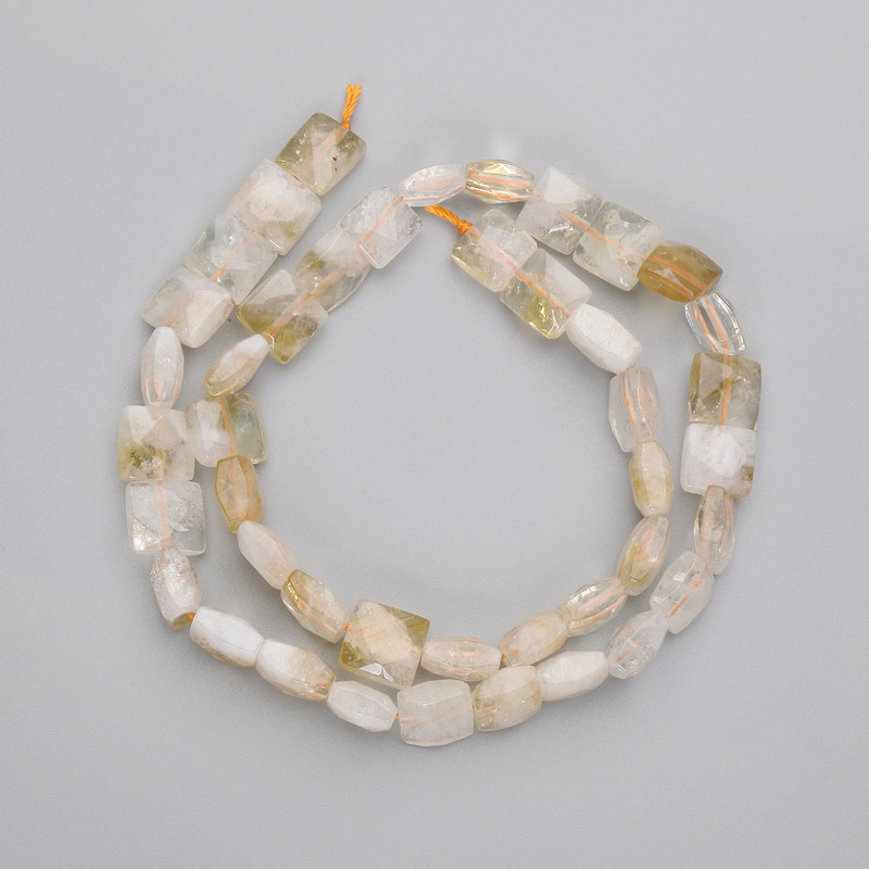 Citrine Faceted Square Beads, Diameter 8-10x8-10mm+-, Length 39cm+- on Thread