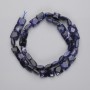 Sodalite Faceted Square Beads, Diameter 8.5-10x8.5-10mm+-, Length 40cm+- on Thread