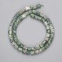 Moss Agate Cylinder Beads, Diameter 6x6mm+-, Length 38cm+- on Thread