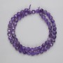 Amethyst Faceted Polyhedron Beads, diameter 6x5.5mm+/-, length 37cm+/- on a strand