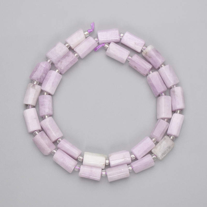 Kunzite Chip Beads, diameter 10-11x6.5mm+/- with 3mm+/- seed beads, length 40cm+/- on a strand