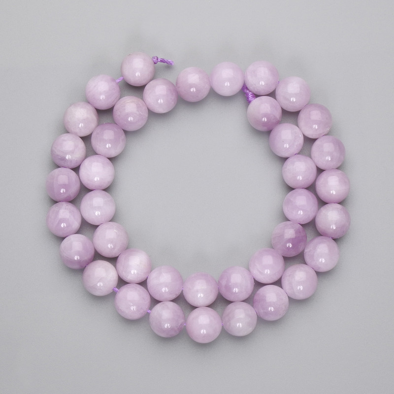 Kunzite Smooth Round Beads, diameter 10mm+/-, length 39cm+/- on a strand