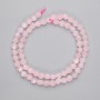 Rose Quartz Faceted Polyhedron Beads, diameter 5.5x5mm+/- on a strand, length 36cm+