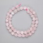 Rose Quartz Faceted Polyhedron Beads, diameter 8x6.5mm+/- on a strand, length 36cm+