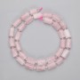 Rose Quartz Chip Beads, diameter 9-11x7mm+/- with 3mm+/- seed beads on a strand, length 39cm+