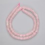 Rose Quartz Cylinder Beads, diameter 6x6mm+/- on a strand, length 38cm+