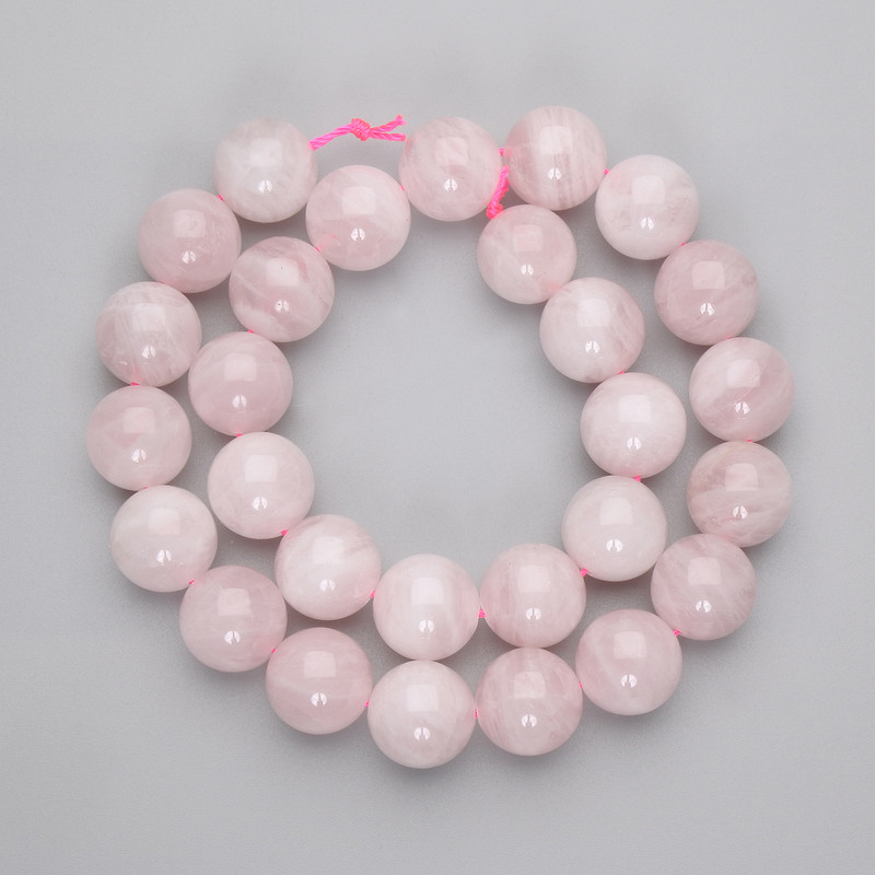 Madagascar Rose Quartz Smooth Round Beads, diameter 14mm+/-, length 38cm+