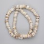 Mother-of-P pearl Sea Shell Beads Scarface rondelle, 8x2mm diameter, length 38cm on beading thread