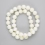 Mother-of-P pearl Beads Smooth Sphere 10mm Ø, Length 39cm ± on fishing line