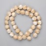 Beige Mother-of-P pearl beads smooth ball shape diameter 10.5mm±, length 39cm± on mono filament