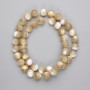 Beige Mother-of-Pearl Beads smooth round bead diameter 8.5mm ±, length 39cm ± on thread