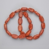 Tubular Holed Coral Beads Oval, Ø 18×11 mm± on thread, length 42 cm+