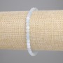 Aquamarine Beaded Cube Stretch Bracelet, 4x4mm, 18cm length