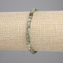 Bracelet Prehnite Faceted Cube, 4x4mm diameter, 18cm length, stretch
