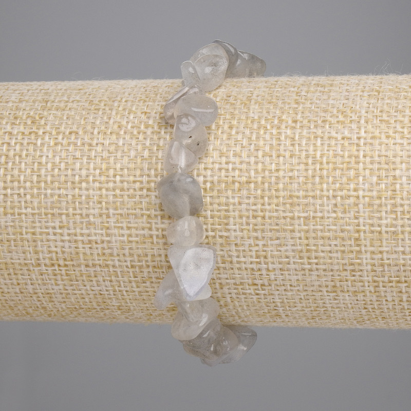 Labradorite Chip Bracelet, diameter 9-12x4-6mm+-, length 18cm+- stretch