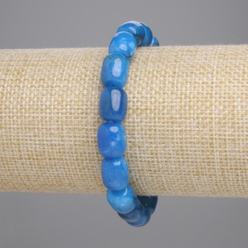 Apatite Barrel Bead Bracelet, diameter 11x9mm+-, length 18cm+- stretch