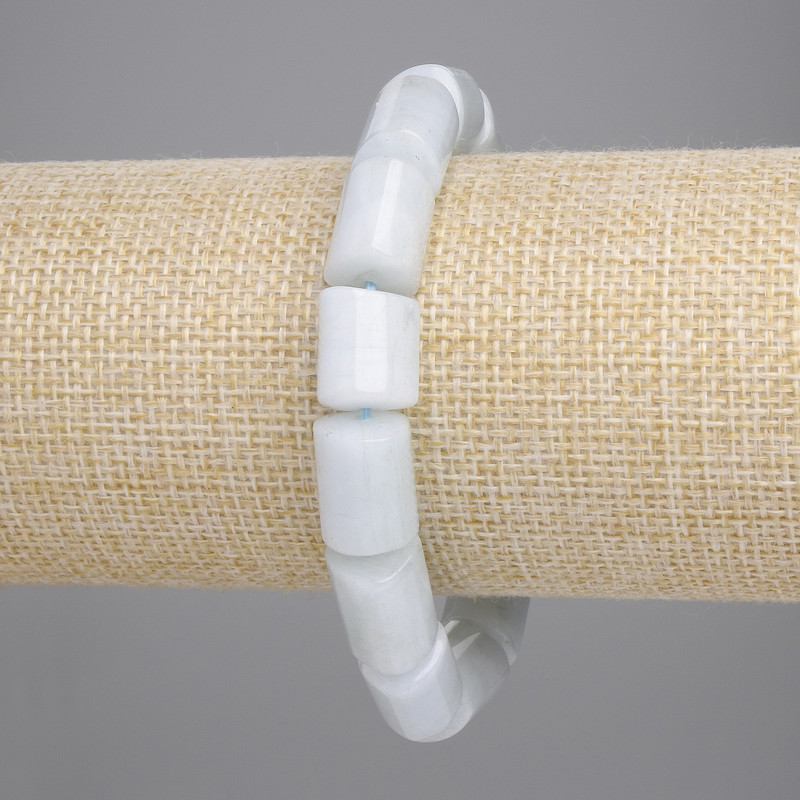 Aquamarine Triangle Tumble Bracelet, diameter 10-16x10mm+-, length 18cm+- stretch