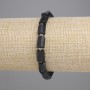 Black Tourmaline (Schorl) Chip Bracelet, diameter 9-10x6mm+- with 3mm+- seed beads, length 18cm+- stretch