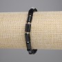 Black Tourmaline Chip Bracelet, diameter 8-10x6mm+- with 3mm+- seed beads, length 18cm+- stretch