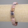 Rhodonite Bracelet, Faceted Square, Diameter 9-10x9-10mm+- (Stretch), Length 18cm+