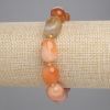 Sardonyx Bracelet, Tumbled Beads, diameter 13-17x11-13mm+- with 3mm+- seed beads, length 18cm+- stretch