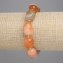 Sardonyx Bracelet, Tumbled Beads, diameter 13-17x11-13mm+- with 3mm+- seed beads, length 18cm+- stretch