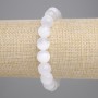Selenite Bracelet Smooth Round Beads, Diameter 10mm+/-, Length 18cm+/- Stretch