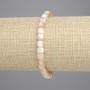 Beige Mother-of-P Pearl Cylinder Bracelet, diameter 5×5mm, length 18cm, stretch