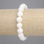 Bracelet, Mother-of-Ppearl, smooth bead, diameter 10mm ±, length 18cm ±, stretch