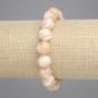Beige Pearl Bracelet Smooth Round Beads, 10.5mm±, Length 18cm±, Stretch