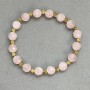 Bracelet Pink Quartz faceted ball, diameter 8mm± with metal inserts, length 18cm± stretch