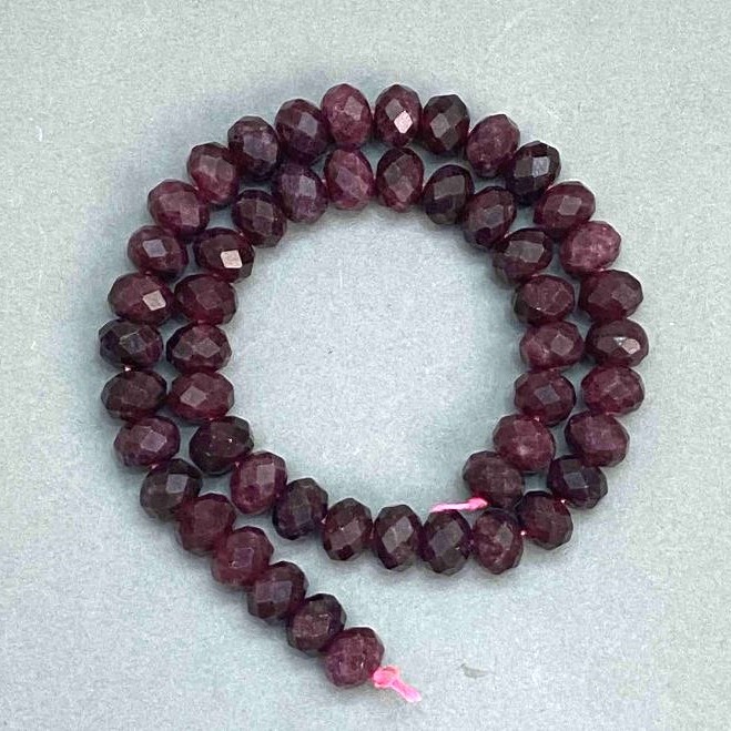 Tourmaline Beads, faceted rondelle 10×7.5mm, 37cm thread
