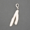 Pendant Baroque Pearl with Petrol Hue, 21-33×15-17mm ±, length 40mm ± (assorted sizes)