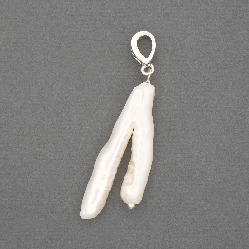 Pendant Baroque Pearl with Petrol Hue, 21-33×15-17mm ±, length 40mm ± (assorted sizes)