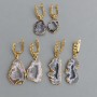 Agate druzy cut earrings 24x19mm+- (assorted sizes), length 43mm+