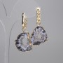 Earrings - Agate Druze Cut 24×19mm, length ~43mm
