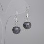 Earrings Labradorite Smooth Bead 12mm±, Length 30mm±