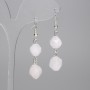 Earrings Pink Quartz Faceted 10×9mm ±, length 40mm ±