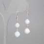 Earrings Aquamarine Brillants 9.5x8mm± 8x7mm±, length 45mm±