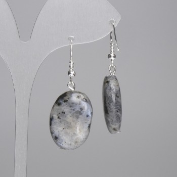 Earrings Labradorite Oval 25x18mm+-, length 45mm+