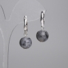 Larvikite Smooth Bead Earrings 12mm +-, length 30mm+-