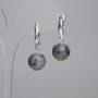 Larvikite Smooth Bead Earrings 12mm +-, length 30mm+-