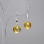 Earrings Citrine smooth bead 12mm+-, length 32mm+-