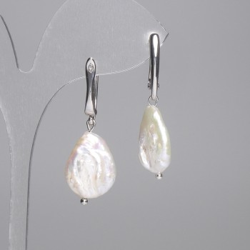 Baroque Pearl Earrings 20×15 mm +-, length 42 mm+-