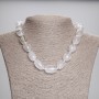 Necklace Mountain Crystal faceted faceted (18,5-19×12,5×13mm) ± 45cm ± with clasp
