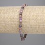 Sapphire Ruby Bracelet Faceted Cube 4x4mm+/-, Length 18cm Stretch