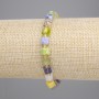 Assorted Bracelet (Jasper Agate Tourmaline) Faceted Cube 6x6mm+/-, Length 18cm Stretch